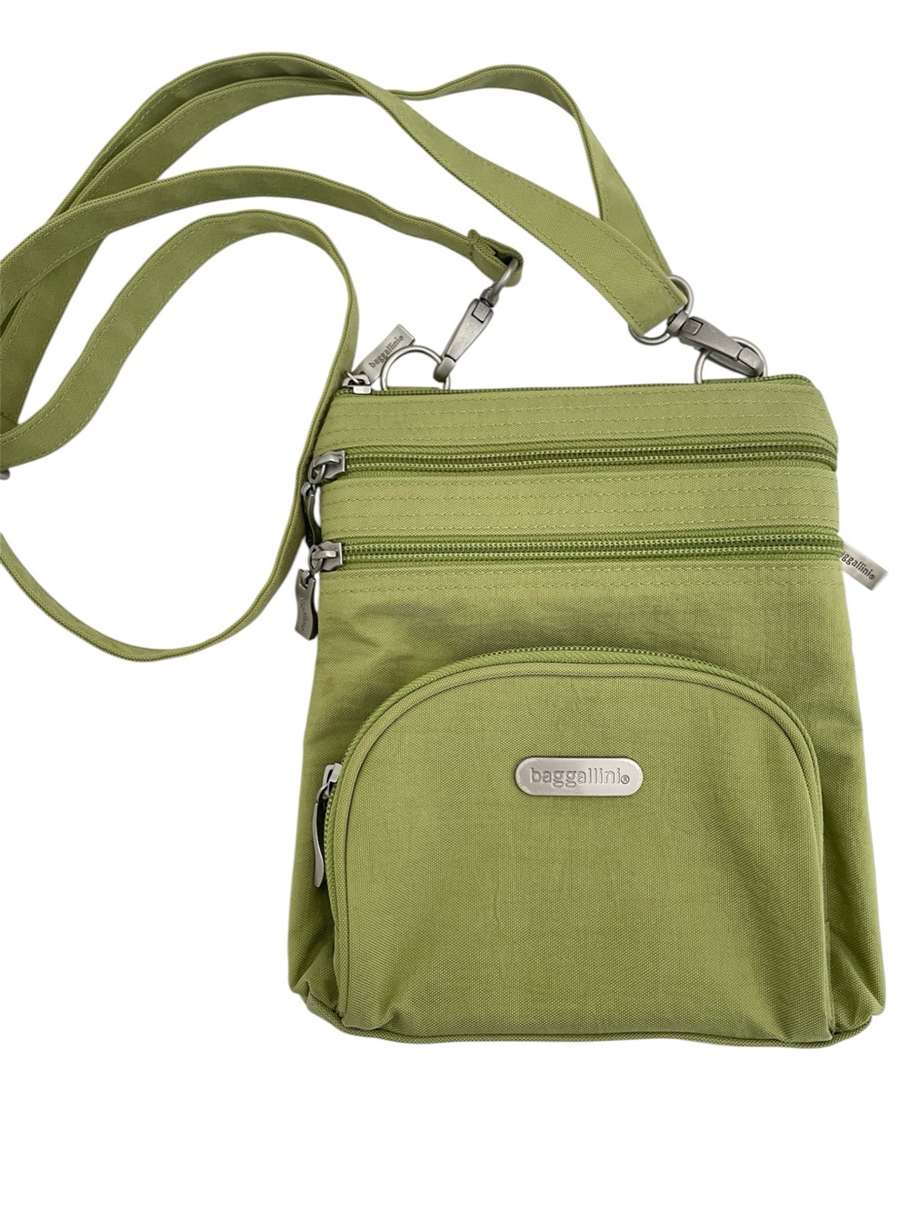 Baggallini Crossbody Bag Green Nylon Travel Cruise Every Day Card Holder